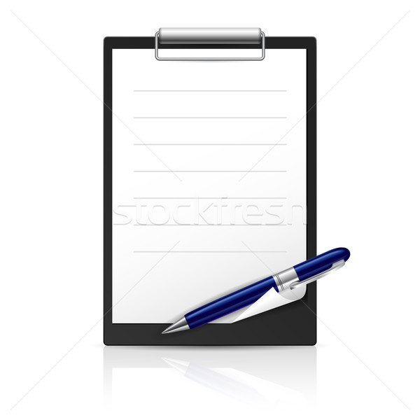 Stockfoto: Nota · pen · iconen · web · design · illustratie · witte