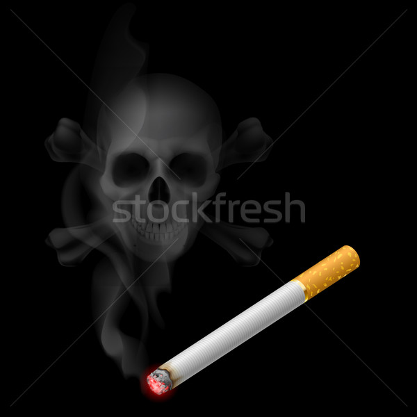 Cigarette and Skull shaped smoke Stock photo © dvarg