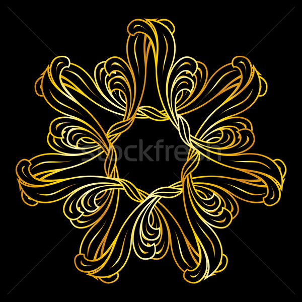 Stock photo: Golden floral pattern