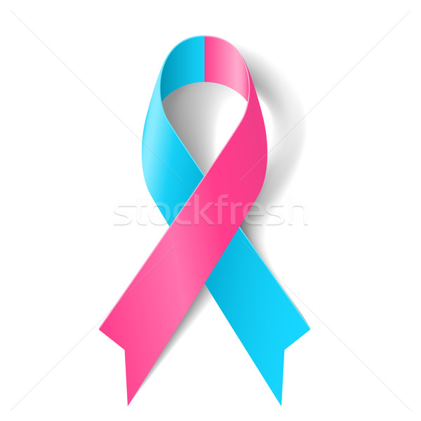 Różowy niebieski wstążka symbol zapalny rak piersi Zdjęcia stock © dvarg