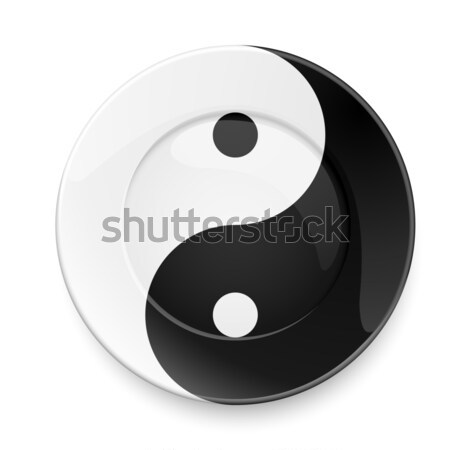 Yin yang simge beyaz uyum dengelemek Stok fotoğraf © dvarg