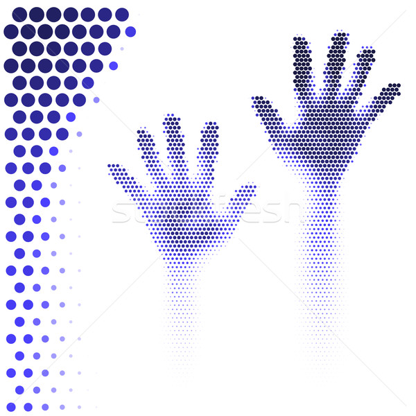 Halftoon handen silhouet stijl zwarte hand Stockfoto © dvarg