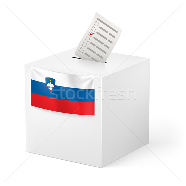 Szavazócédula doboz szavazás papír Szlovénia választás Stock fotó © dvarg