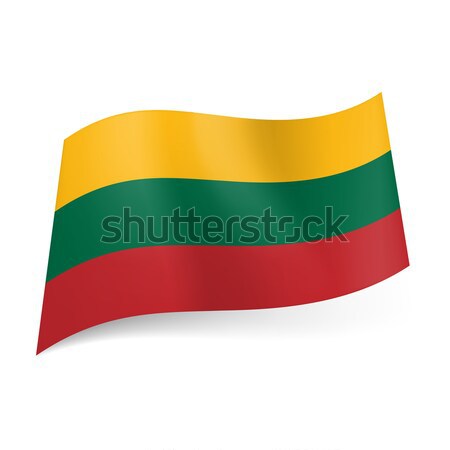 Bandeira Lituânia amarelo verde vermelho horizontal Foto stock © dvarg