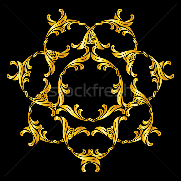 Floral modèle résumé motif de fleur or noir [[stock_photo]] © dvarg