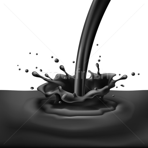 Stock photo: Black paint splashing