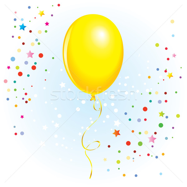 Stock photo: Balloon with dangling curly ribbon