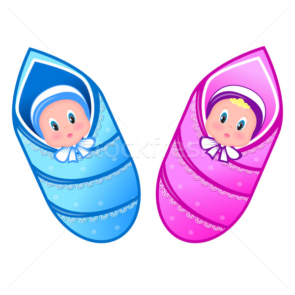 Illustration baby boy and girl  Stock photo © dvarg