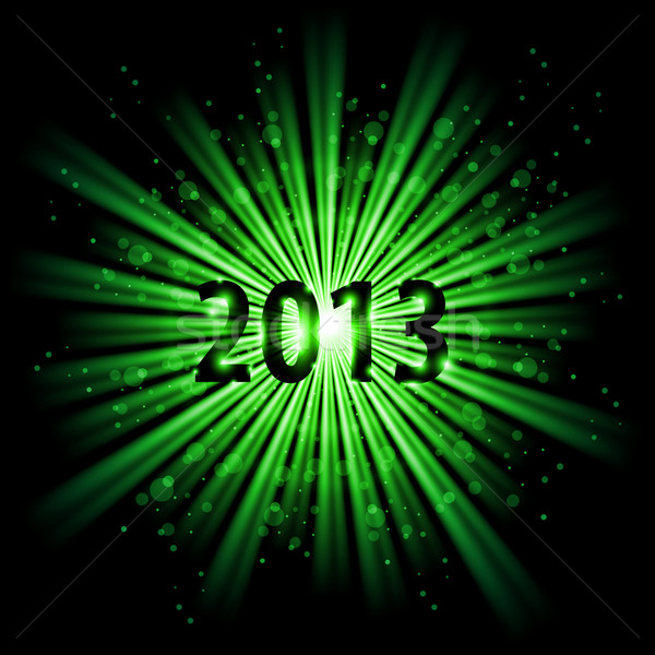 Húsz tizenhárom év zöld absztrakt boldog új évet Stock fotó © dvarg
