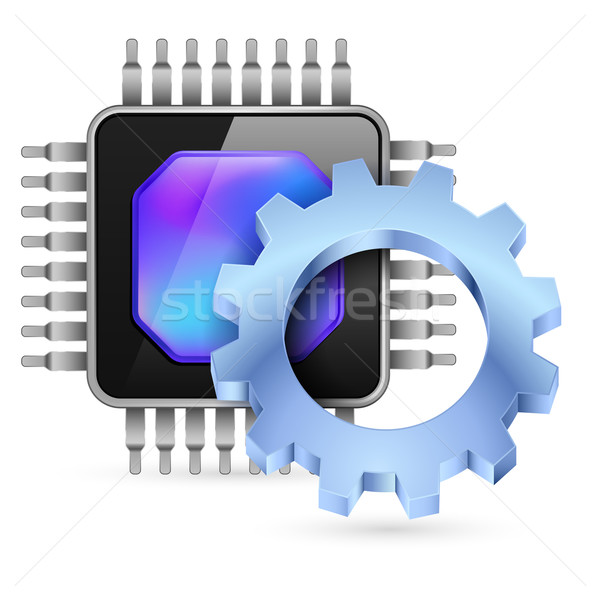 Procesor ilustrare alb proiect calculator Imagine de stoc © dvarg