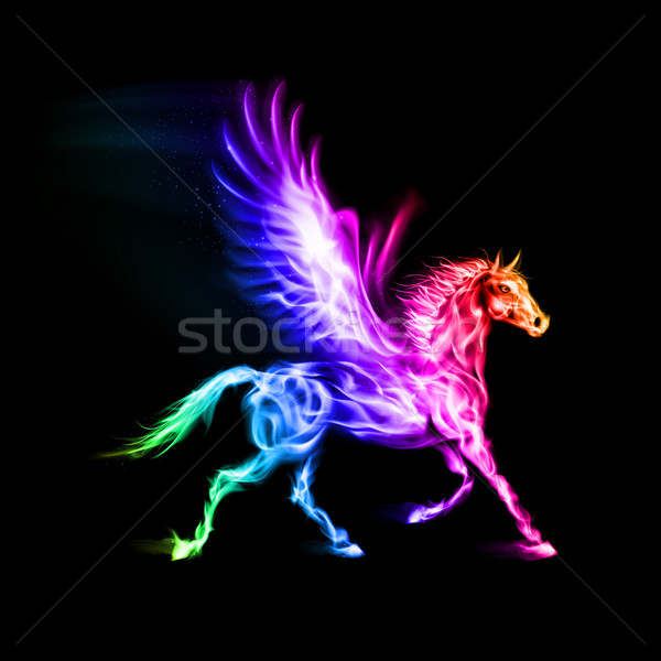 Colorful fire Pegasus. Stock photo © dvarg