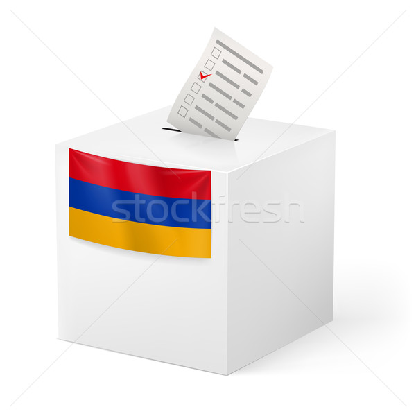 Ballot box with voting paper. Armenia Stock photo © dvarg