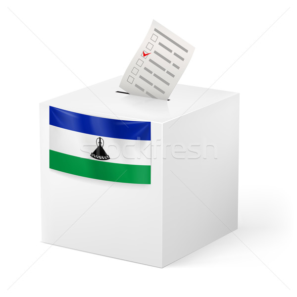 Ballot box with voting paper. Lesotho Stock photo © dvarg