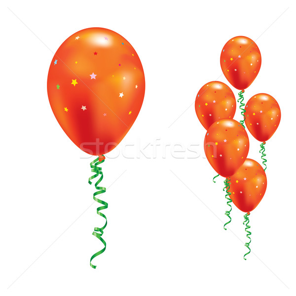 Stok fotoğraf: Balonlar · Yıldız · turuncu · kâğıt · eğlence