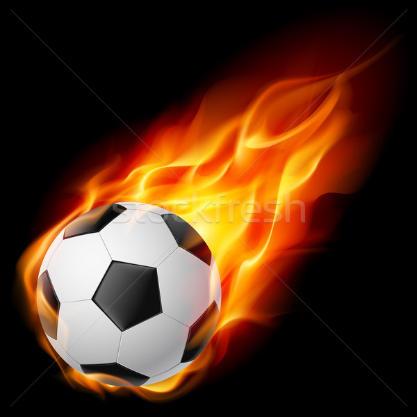 футбольным мячом огня иллюстрация черный аннотация дизайна Сток-фото © dvarg