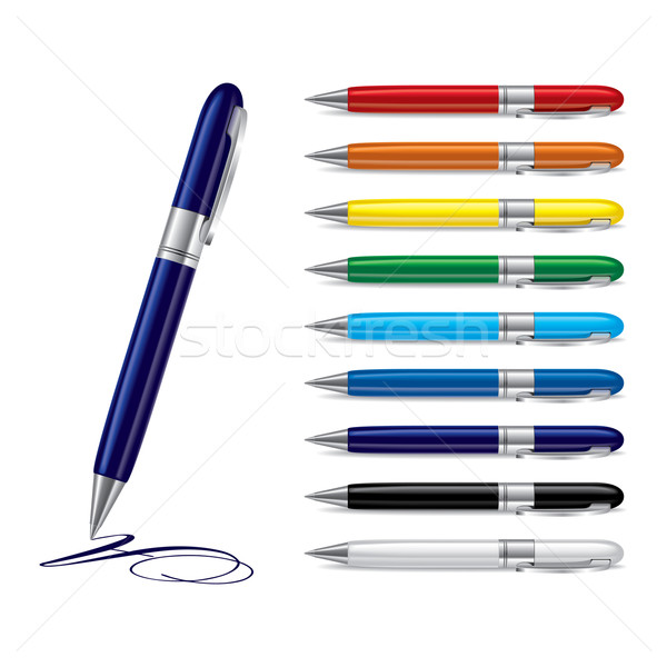 Kalemler ayarlamak ofis okul kalem dizayn Stok fotoğraf © dvarg