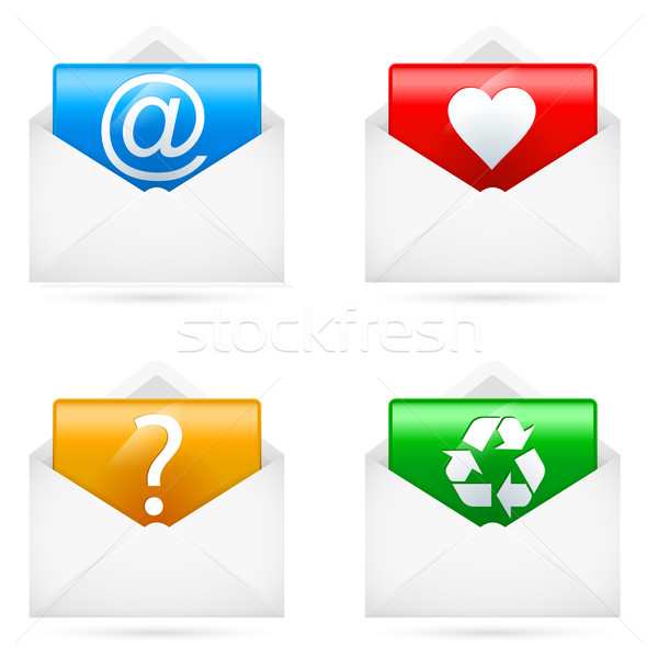E-mail ícones ilustração branco papel Foto stock © dvarg