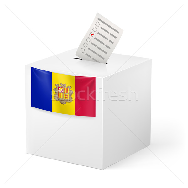 Cédula caixa votação papel Andorra eleição Foto stock © dvarg