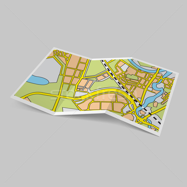 Mapa folleto ilustración ciudad gris papel Foto stock © dvarg