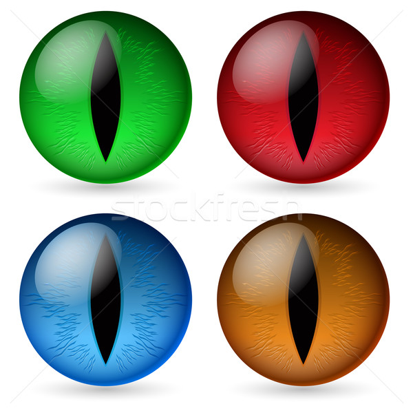 Kolorowy smoka oczy ilustracja projektant biały Zdjęcia stock © dvarg