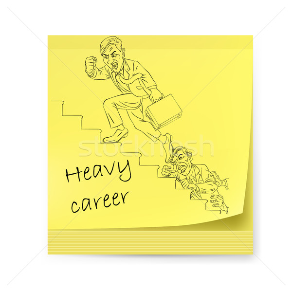 [[stock_photo]]: Jaune · vignette · affaires · deux · homme · illustration