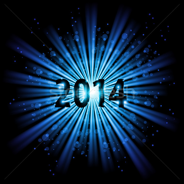 2014 azul luz estrela faíscas ano novo Foto stock © dvarg