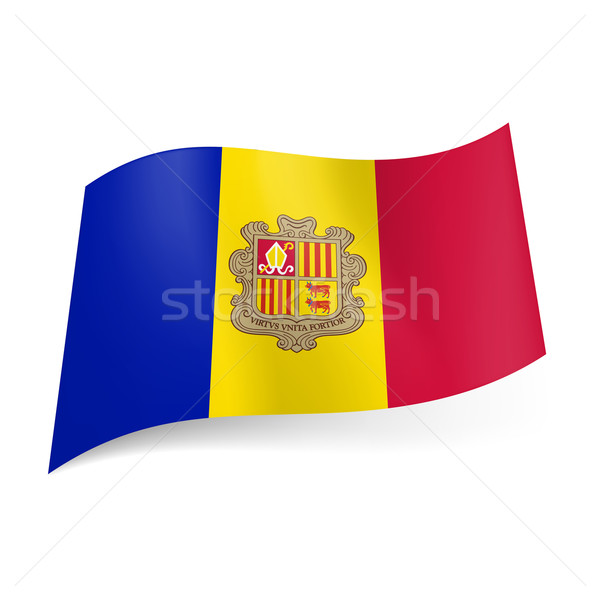 Bandeira Andorra azul amarelo vermelho vertical Foto stock © dvarg