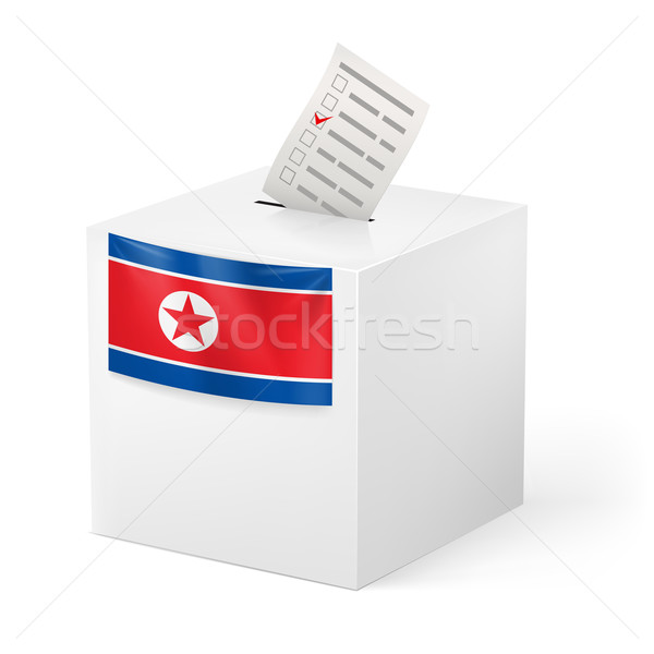 Ballot box with voting paper. North Korea Stock photo © dvarg