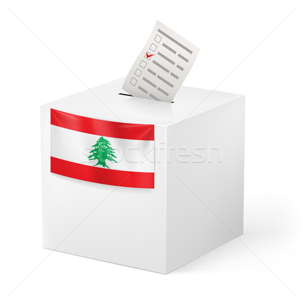Stimmzettel Feld Abstimmung Papier Libanon Wahl Stock foto © dvarg