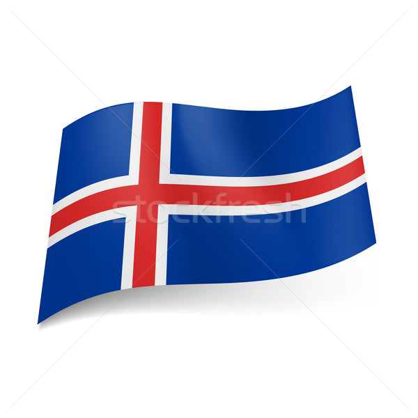 商业照片: 旗· 冰岛 ·白· 红十字会 · 蓝色 · 背景