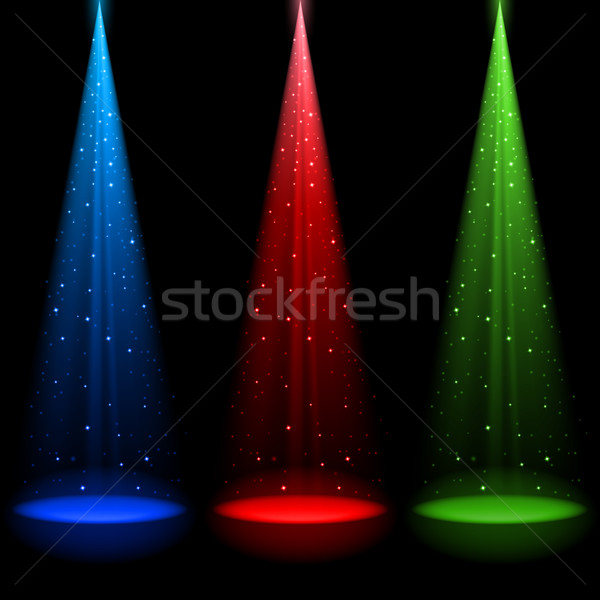 Three conical RGB shafts of light Stock photo © dvarg