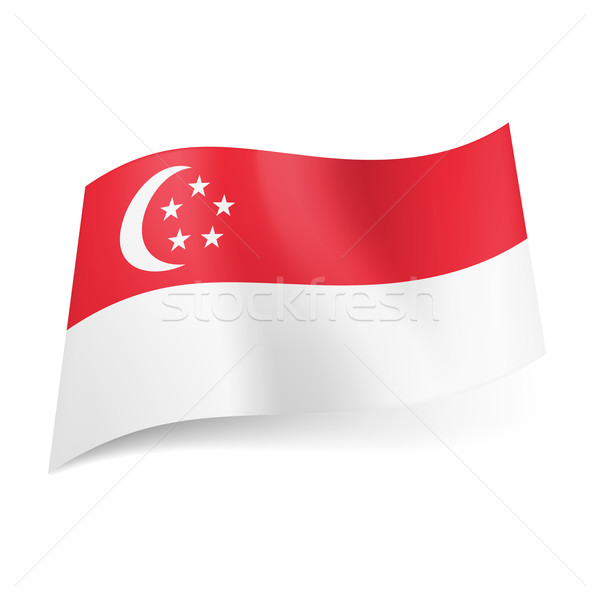 旗 新加坡 紅色 條紋 新月 五 商業照片 © dvarg