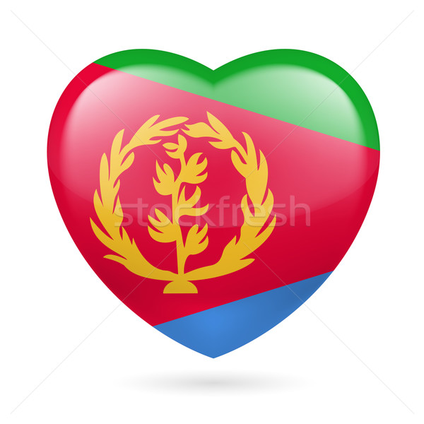 Foto stock: Corazón · icono · Eritrea · bandera · colores · amor