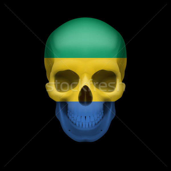 Gabonese flag skull Stock photo © dvarg