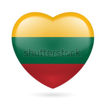 Foto stock: Corazón · icono · Lituania · bandera · colores · amor