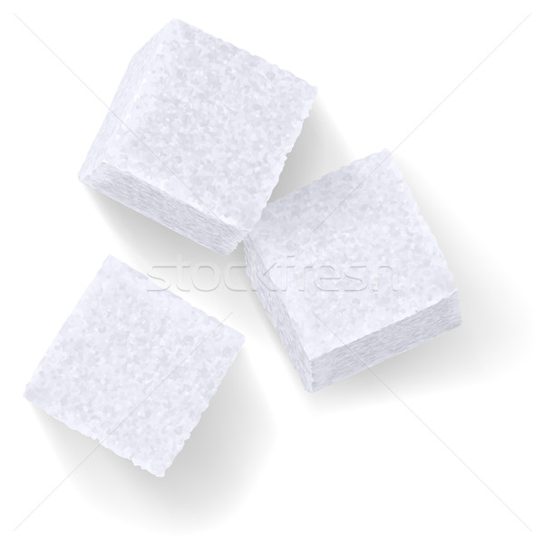 Terrones de azúcar blanco ilustración fondo signo grupo Foto stock © dvarg