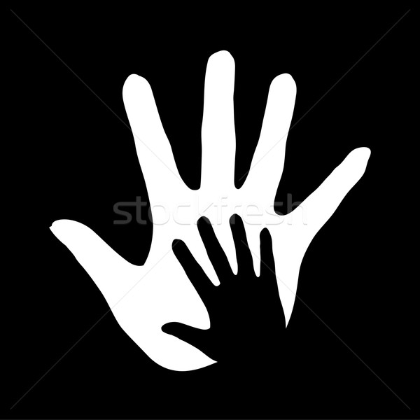 Segítő kéz illusztráció kéz színek segítség támogatás Stock fotó © dvarg
