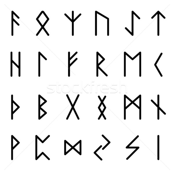Futhark Runic Alphabet And Its Sorcery Interpretation Stock