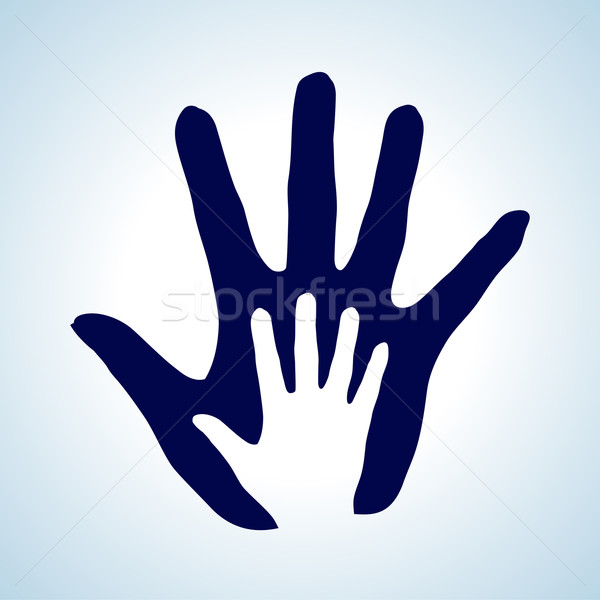 Stockfoto: Helpende · hand · hand · illustratie · idee · helpen