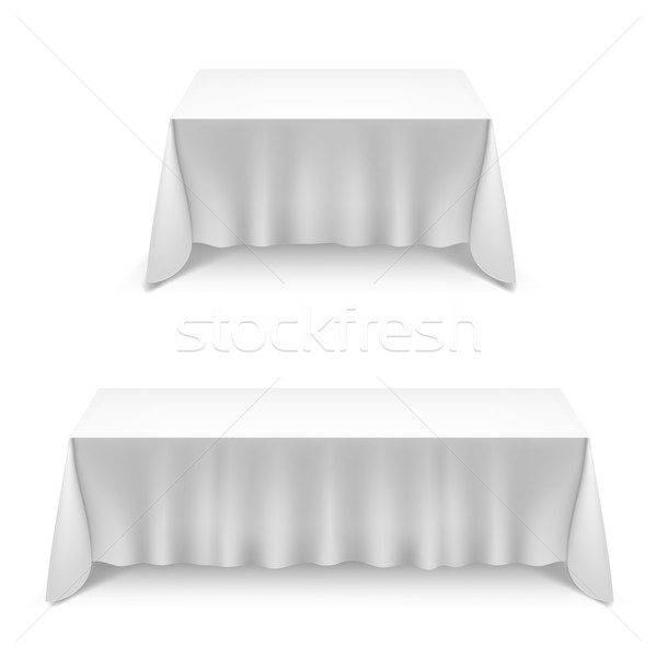 Deux blanche drap nappe isolé alimentaire [[stock_photo]] © dvarg