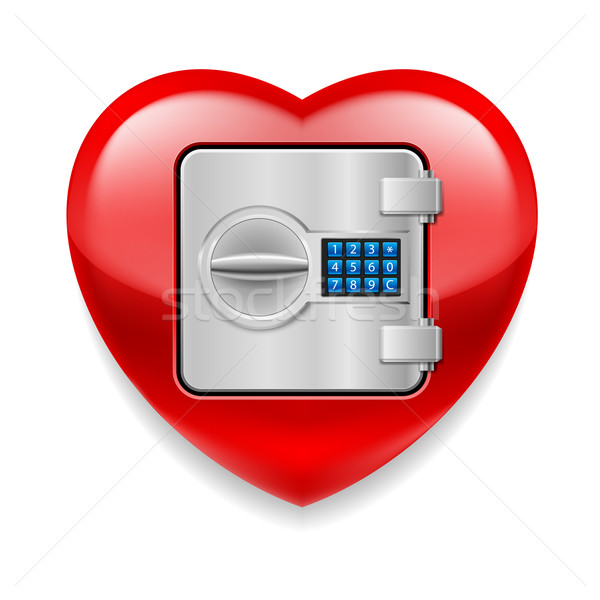 Shiny red heart as a safe Stock photo © dvarg