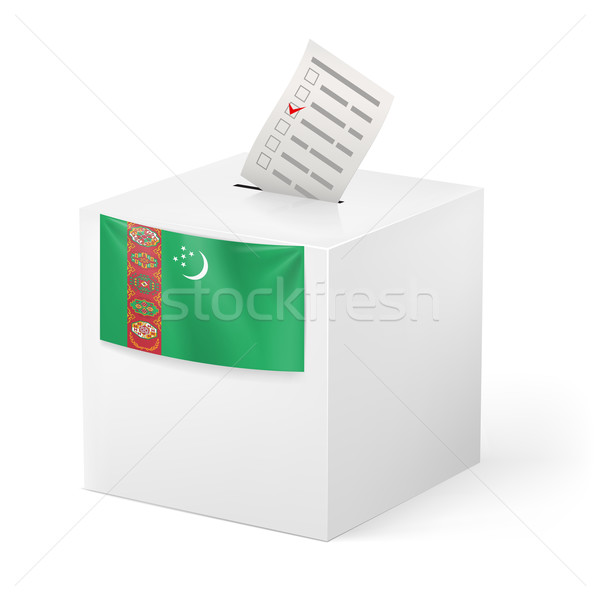 Stimmzettel Feld Papier Turkmenistan Wahl Abstimmung Stock foto © dvarg