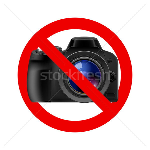 Nie kamery dozwolony podpisania ilustracja biały Zdjęcia stock © dvarg