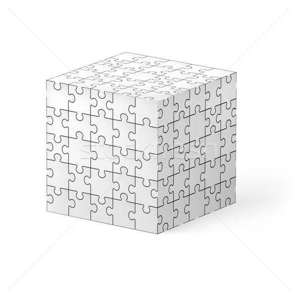 Puzzle Würfel weiß Elemente Illustration abstrakten Stock foto © dvarg