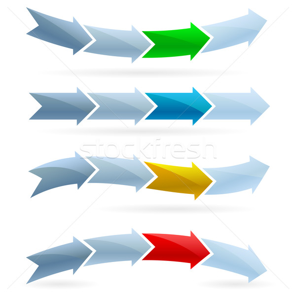Pijlen concurrentie ingesteld illustratie witte achtergrond Stockfoto © dvarg