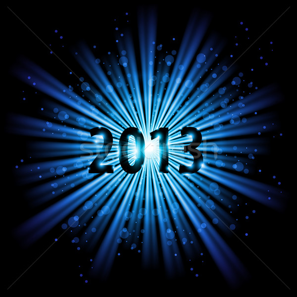 Húsz tizenhárom év kék absztrakt boldog új évet Stock fotó © dvarg