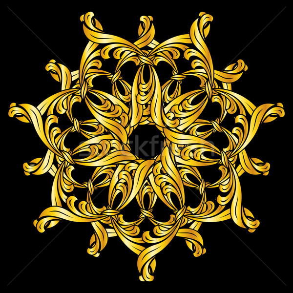 Floreale pattern oro illustrazione nero abstract Foto d'archivio © dvarg