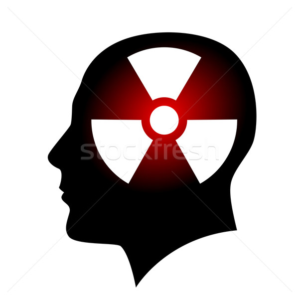 Human face with radiation sign Stock photo © dvarg