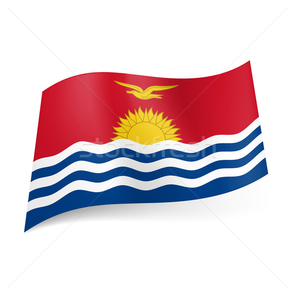 Bandeira Kiribati oceano imagem sol pássaro Foto stock © dvarg
