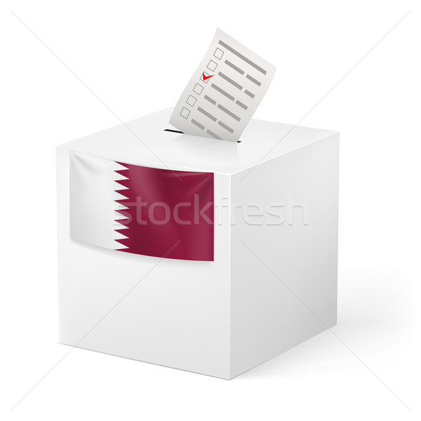 Ballot box with voting paper. Qatar Stock photo © dvarg